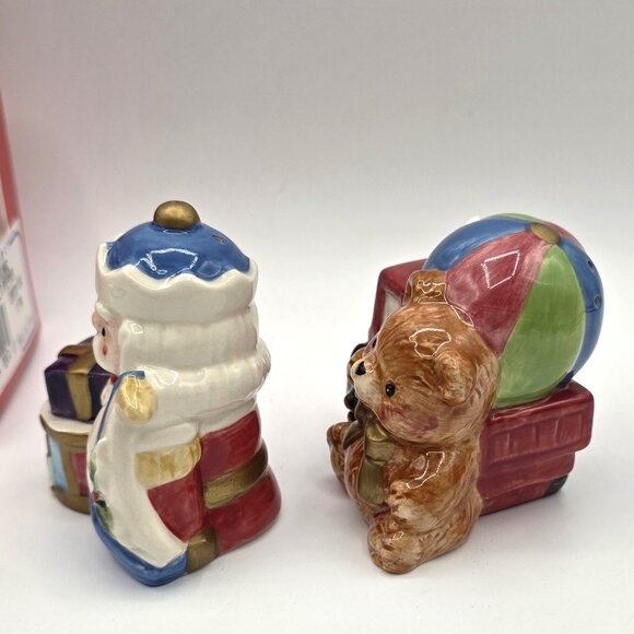 Fitz and Floyd Omnibus Toyland Salt & Pepper Shakers Vtg Original Box Never Used - Picture 4 of 11